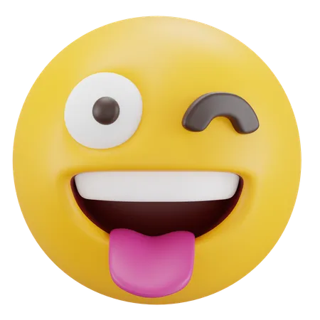 Winking Face with Tongue  3D Icon