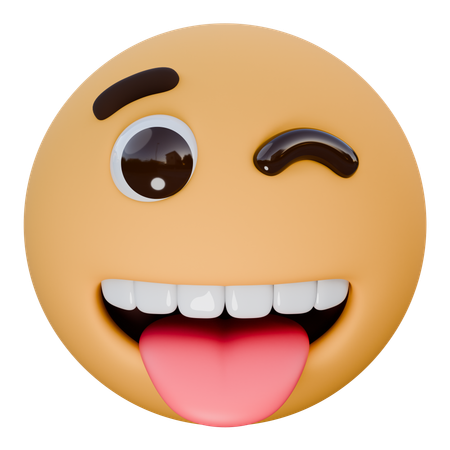 Winking face with tongue  3D Icon