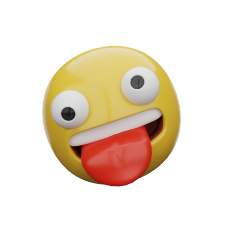 Winking Face With Tongue 3D Illustration