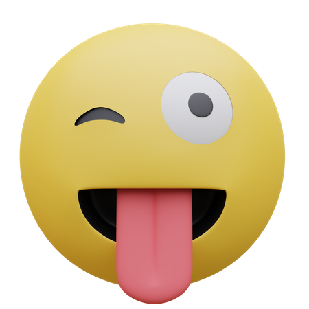 Winking Face With Tongue  3D Icon