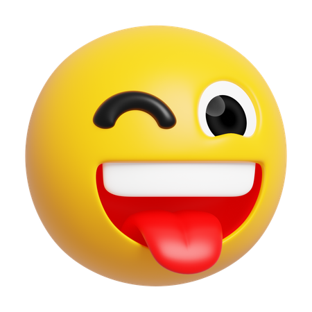 Winking Face with Tongue Emoji  3D Icon