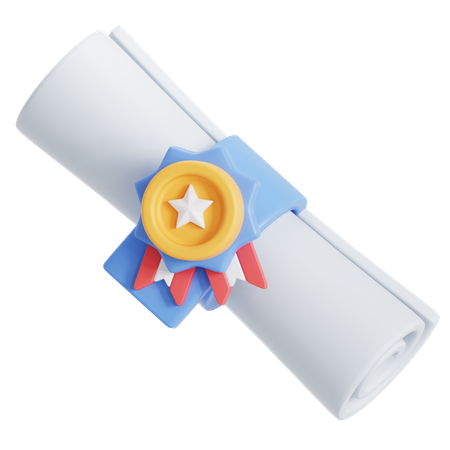 Winner scroll certificate  3D Icon