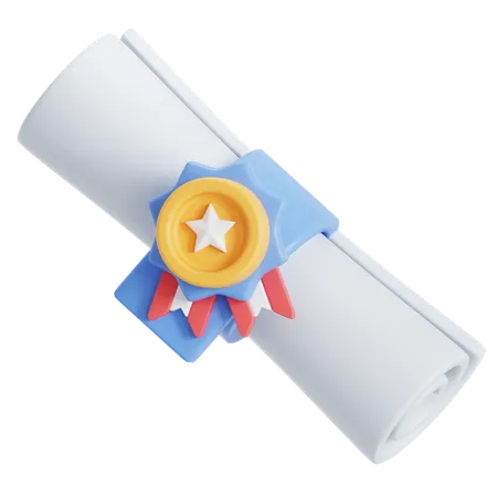 Winner Scroll Certificate 3D Icon