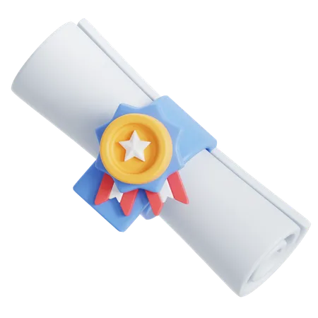 Winner scroll certificate  3D Icon