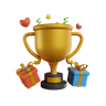 achievement trophy 3d illustration