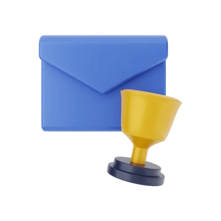 Winning Email  3D Illustration