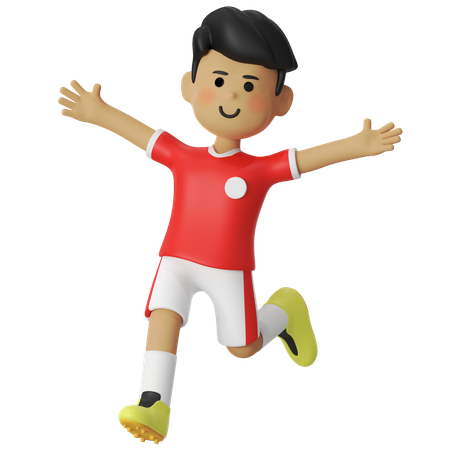 Winning Pose Football Player Boy  3D Icon