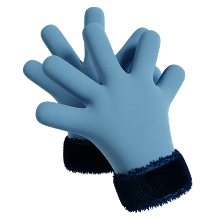 Winter Blue Gloves  3D Icon