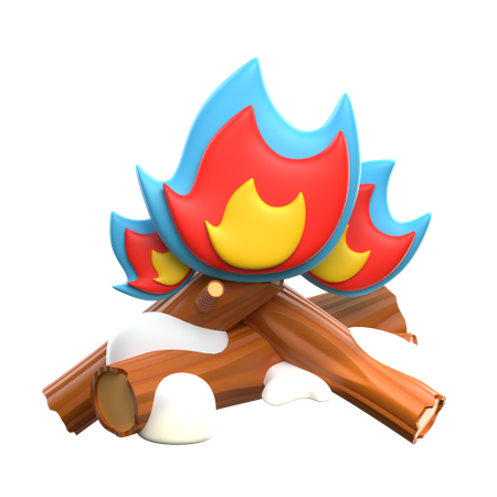 Winter Bonfire  3D Icon