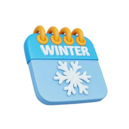 3 D Winter Calendar Winter Holiday Vacation 3D Icon