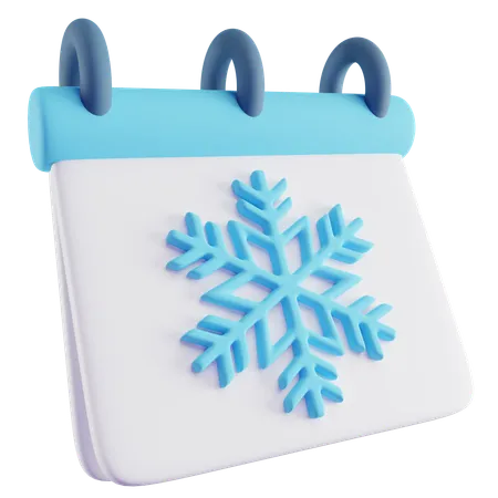 3 D Illustration Of Blue Winter Calendar 3D Icon
