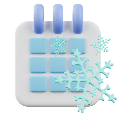 Winter Calendar  3D Icon