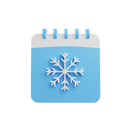 Winter calendar 3D Illustration