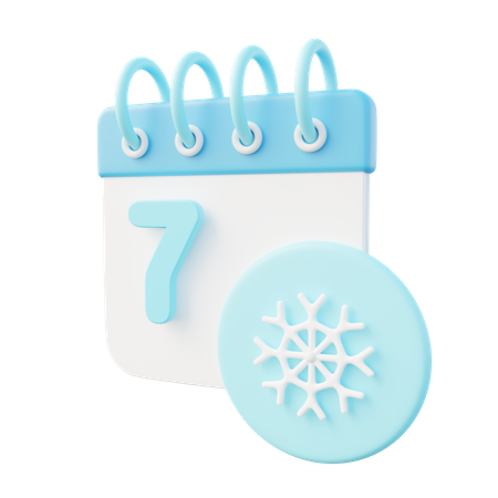 Winter Calendar 3D Icon