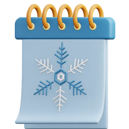 Winter Calendar 3 D Illustration With Transparent Background 3D Icon