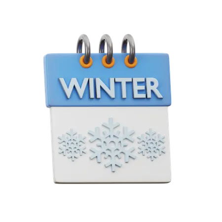 Winter Calendar 3 D Icon 3D Icon