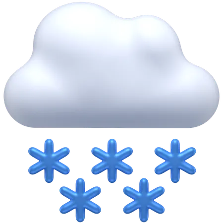 3 D Icon Of A Snowing Cloud 3D Icon