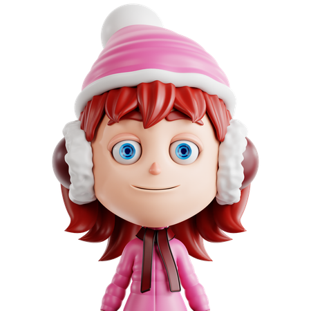 Winter Girl  3D Icon