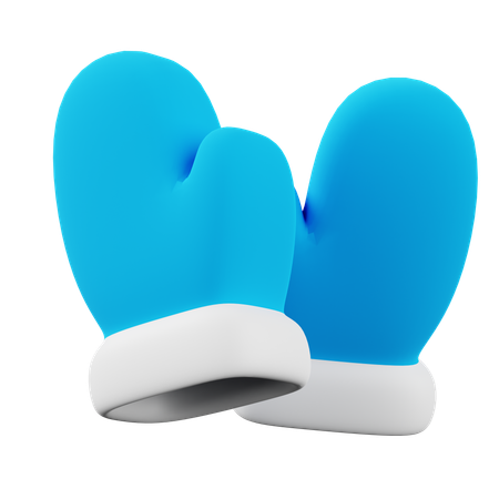 Winter Gloves Blue  3D Icon