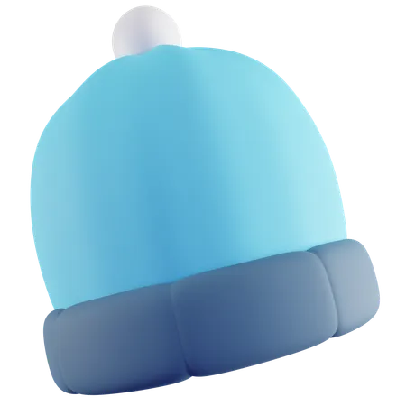 3 D Illustration Of Blue Winter Hat 3D Icon