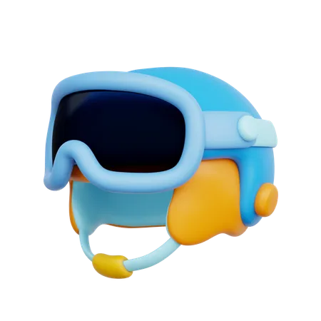 3 D Winter Helmet Winter Sports 3D Icon