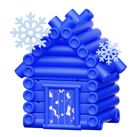 Winter house  3D Icon