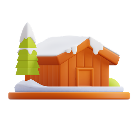 Winter House 3D Illustration