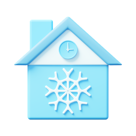 Winter House 3D Icon