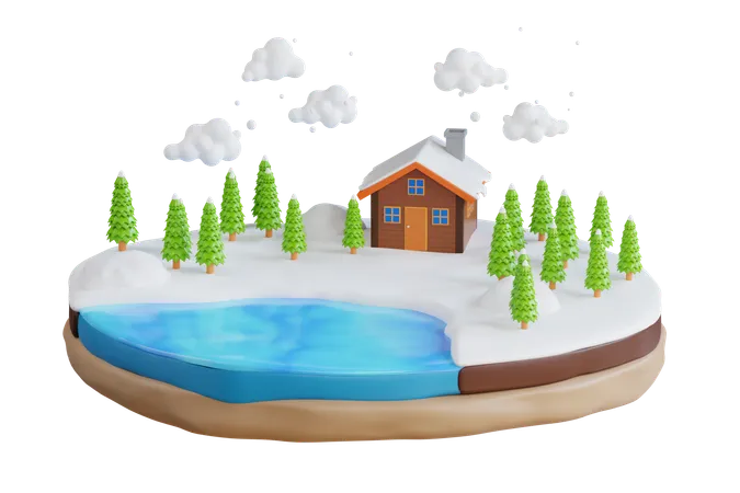 Winter Landscape  3D Icon