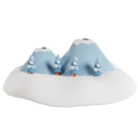 Winter Mountain Landscape  3D Icon