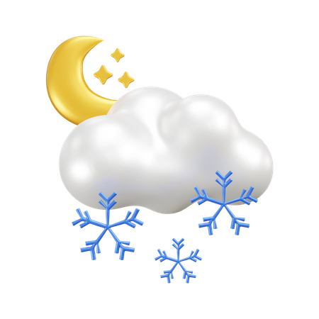 Winter Night weather  3D Icon