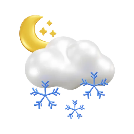 Winter Night weather  3D Icon