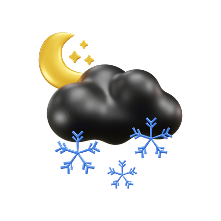 Winter Night Weather  3D Icon