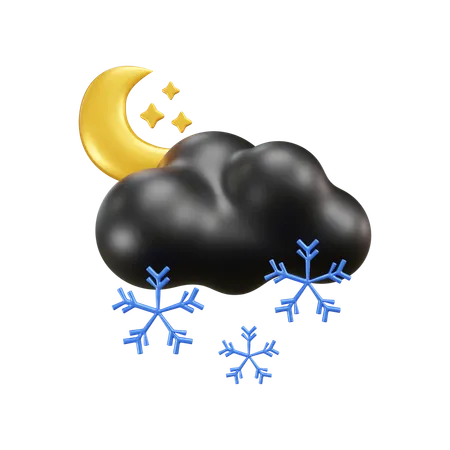 Winter Night Weather  3D Icon