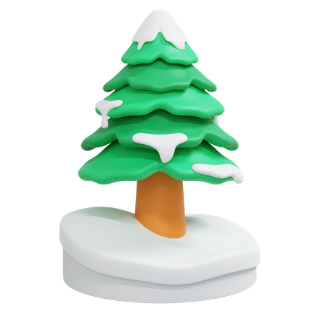 Winter Pine Tree  3D Icon