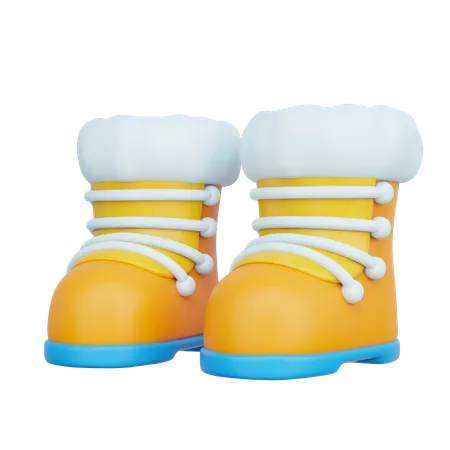 3 D Winter Shoes Cold Winter Fashion 3D Icon