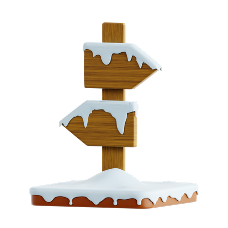 Winter Sign Post  3D Icon