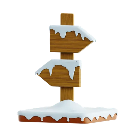 Winter Sign Post  3D Icon