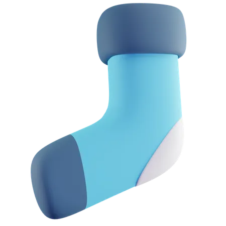 3 D Illustration Of Blue Winter Socks 3D Icon