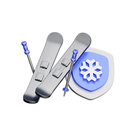 Winter Sports Travel Insurance  3D Icon