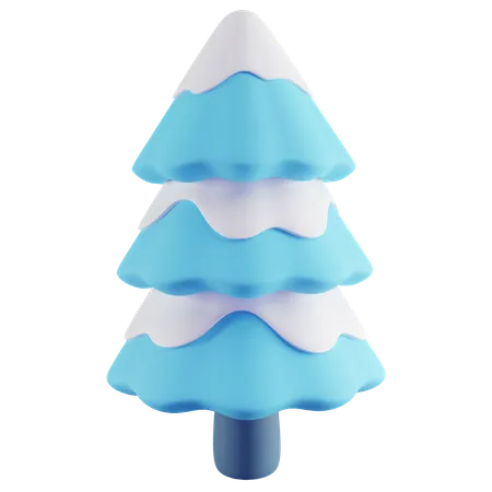 3 D Illustration Of Blue Winter Tree 3D Icon