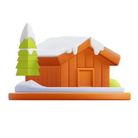Winterhaus  3D Illustration
