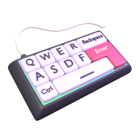 Wired Keyboard  3D Icon