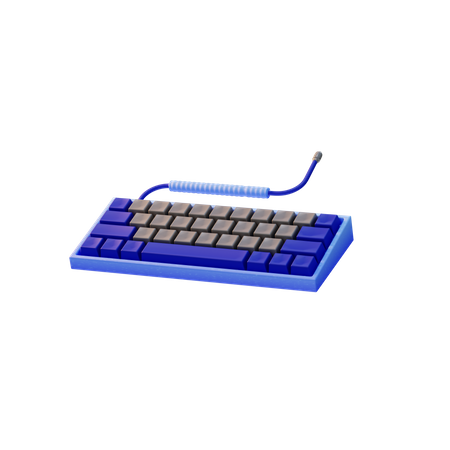 Wired Keyboard 3D Illustration