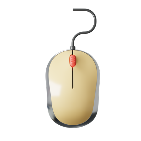 Wired Mouse 3D Illustration