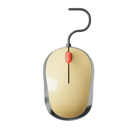 Wired Mouse  3D Illustration