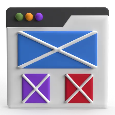 Wireframe  3D Icon