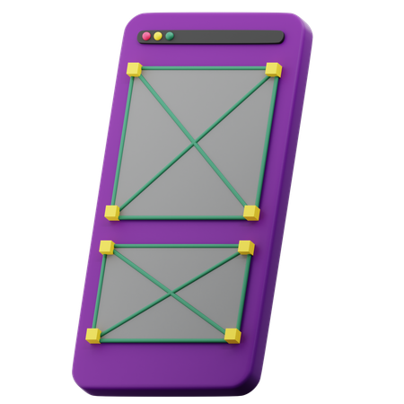 Wireframe App  3D Icon