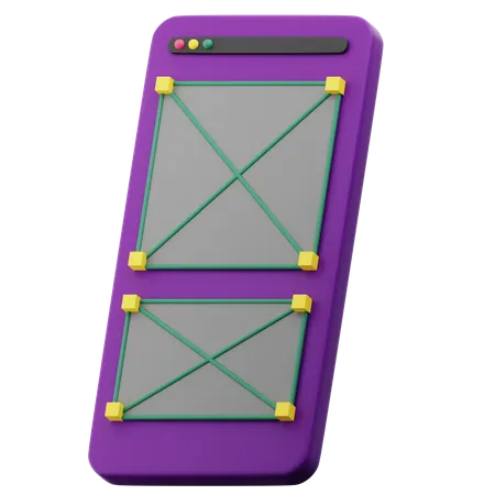 Wireframe App  3D Icon