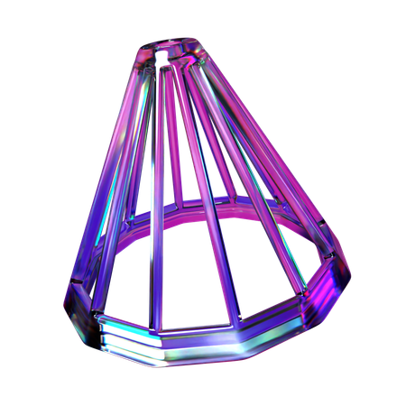 Wireframe Cone  3D Icon